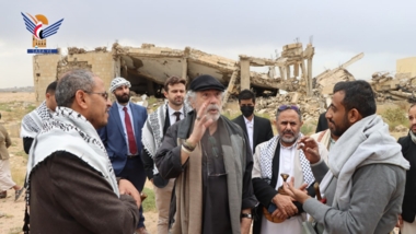 ضيوف اليمن المشاركون بمؤتمر فلسطين يطلعون على عدد من جرائم العدوان في صعدة