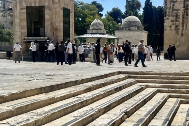 Manadas de colonos sionistas asaltan los patios de la bendita Al-Aqsa