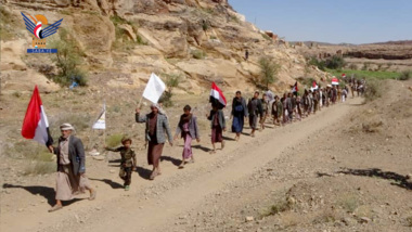 Military march & maneuver for graduates of Al-Aqsa flood courses in Bani Hashish district in Sana’a