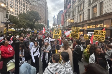 Una manifestación en Nueva York para exigir el fin de la agresión contra Palestina y el Líbano