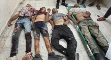 Mártires del bombardeo sionista al campo de Nuseirat en el centro de la Franja de Gaza