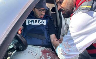 Four journalists injured by enemy gunfire west Jenin