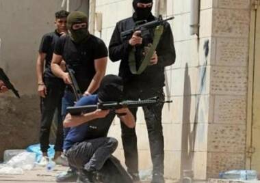  Palestinian resistance fighters open fire on 