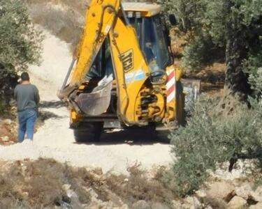 مستوطنون صهاينة يجرفون أراضي الفلسطينيين غرب سلفيت