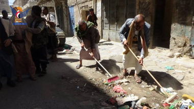 Extensive community participation in cleaning campaign in capital Sana'a