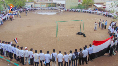Student protests in Al-Hodeida schools in supporting Gaza & solidarity with prisoners