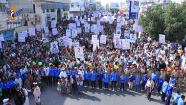 Mass marches in Hodeidah in support of Gaza
