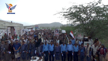 Massive march in Al-Qabaita in supporting Gaza & mandate for Commander in Lahj