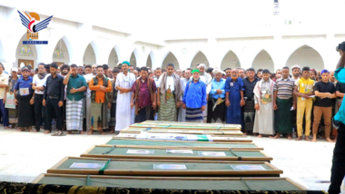 Martyrs' bodies funeral Israeli aggression against fuel facilities & Hodeida port