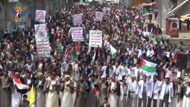 مسيرات حاشدة في 70 ساحة بريمة ثباتًا مع غزة ومباركة لانتصار إيران على العدو الصهيوني