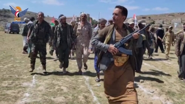 Popular parade of mobilization forces in districts of Sabah, At Taffah ​in Al-Bayda