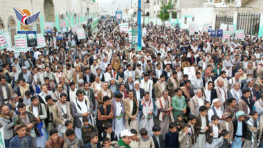  أبناء حجة يحتشدون في مسيرات 