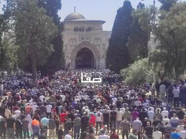 30,000 people perform Friday prayers at Al-Aqsa Mosque 