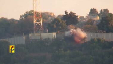 Resistance in Lebanon publishes scenes of a Zionist tank being targeted with guided missiles