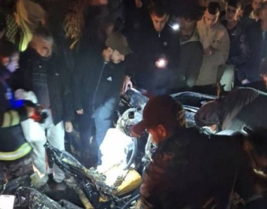 Two Palestinian martyrs in bombing of vehicle by Zionist enemy's air force in Jenin