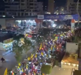 Celebrations in southern suburbs of Lebanon.. Hundreds in marches chanting for resistance