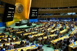 With 143 countries' vote, United Nations adopts resolution granting Palestine's right to full membership