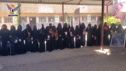 وقفة لحرائر مديرية جحانة للتنديد باستمرار جرائم الكيان الغاصب