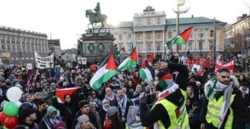 Pro-palestinian protesters rally in Sweden against Israel's eurovision participation