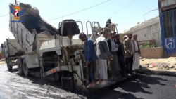  تفقد سير العمل في إعادة تأهيل وسفلتة طريق الماخذي بعمران
