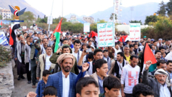 مسيرة جماهيرية حاشدة بمحافظة إب دعماً لفلسطين وإسناداً لغزة